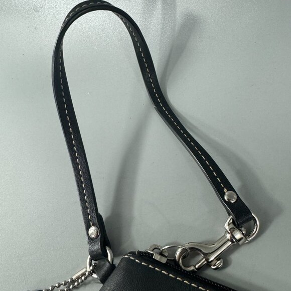 Coach Black Leather Large Wristlet - Picture 5 of 12